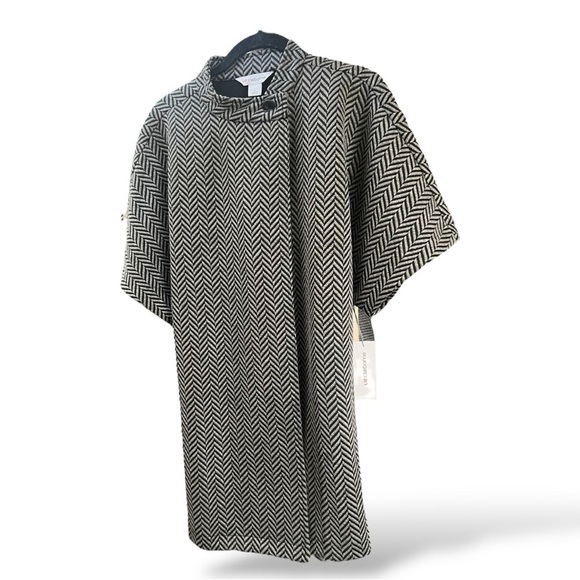 NWT Liz Claiborne Chic Warm Grey Open Front Jacket Coat Overcoat - Picture 3 of 6